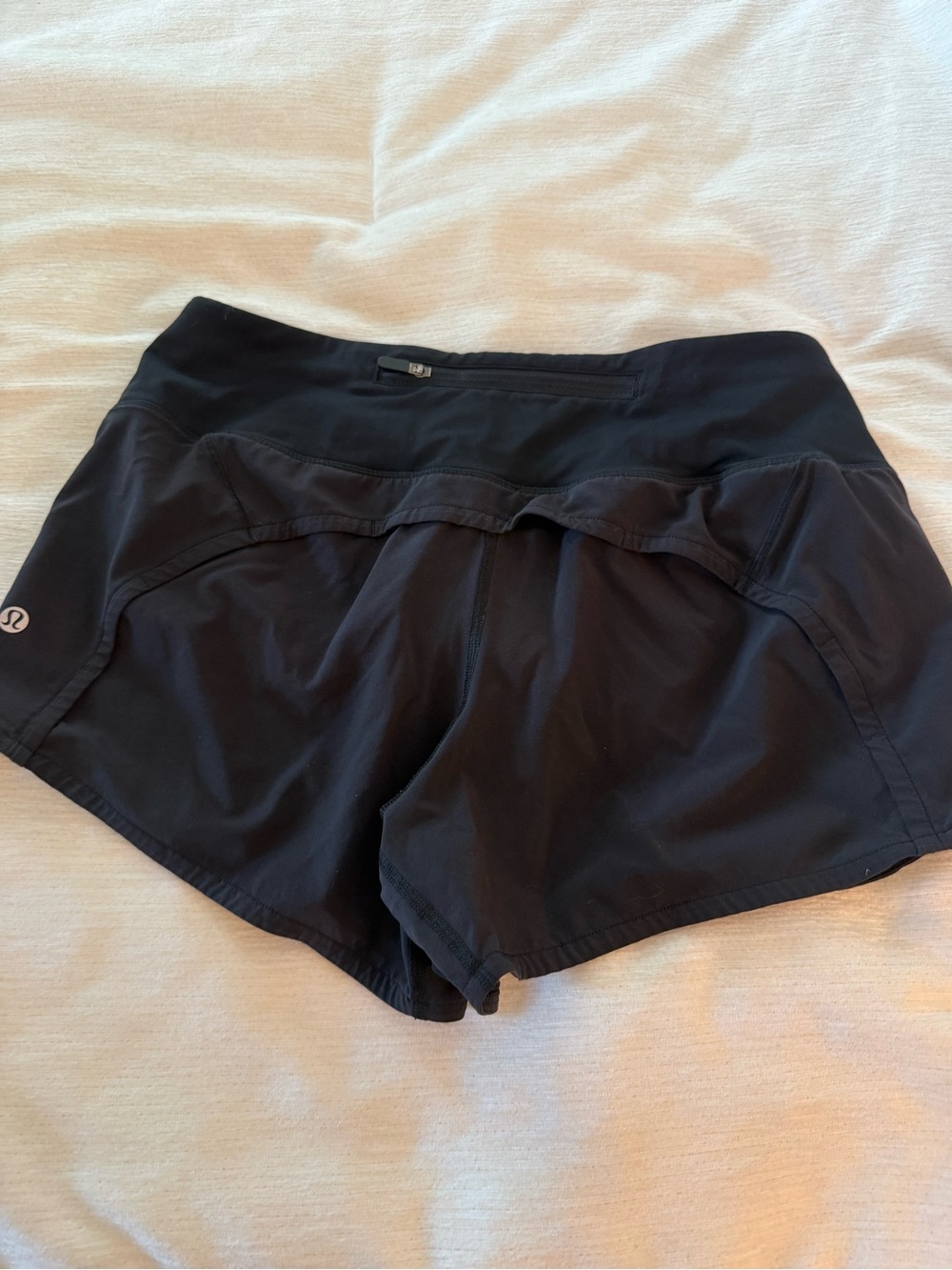 lululemon athletica Black Women's Athletic Shorts with Back Zip Pocket